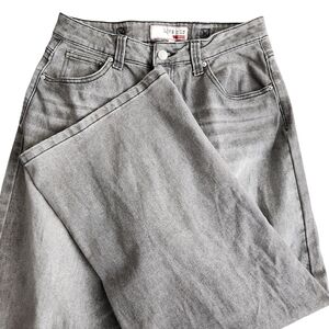 Love Cult Denim Wide Leg Back Buckle Jeans Women's 11 Gray 90s Y2K Baggy Skate